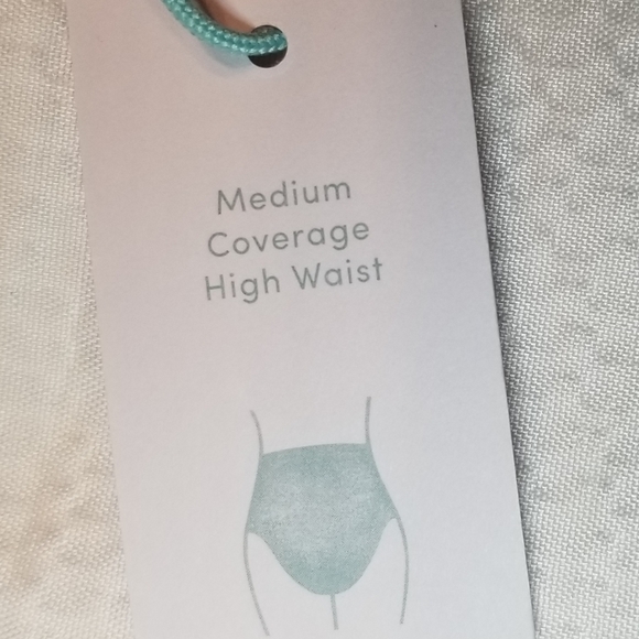 NWT MEDIUM COVERAGE HIGH WAISTED BIKINI BOTTOM LILAC AND WHITE VOLLEY BA… cute - Picture 7 of 12